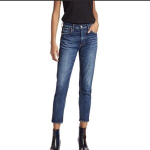 Moussy Vintage Li Howa Dark Wash Distressed Hem Japan Jeans Size 27